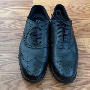 Cole Haan Black Leather Wingtip Oxford Shoes